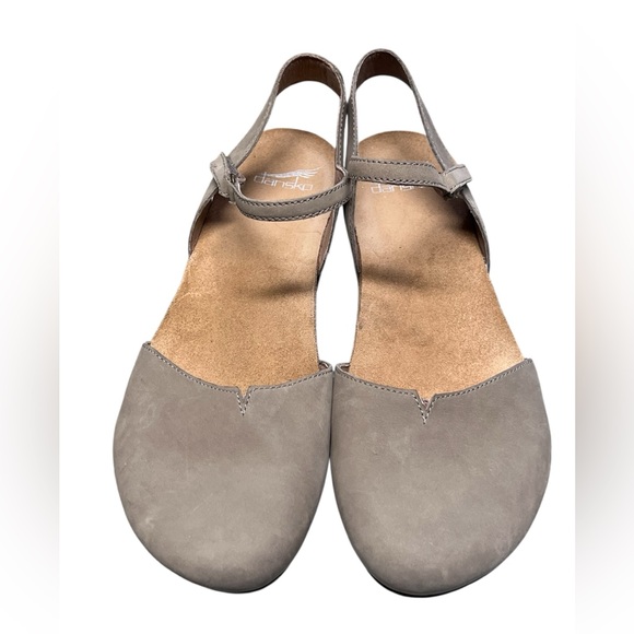 Dansko Rowan taupe nubuck leather closed toe comfort sandals - Picture 3 of 10